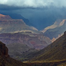 Bad weather on the upper Bright Angel Trail